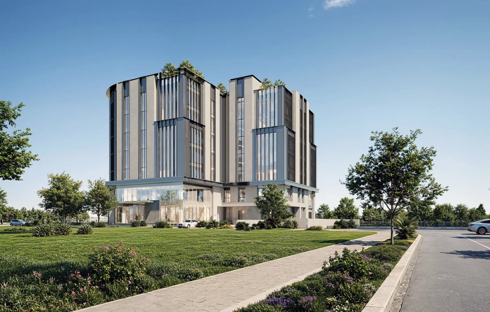 24 HC — the building in context at Dubai Healthcare City
