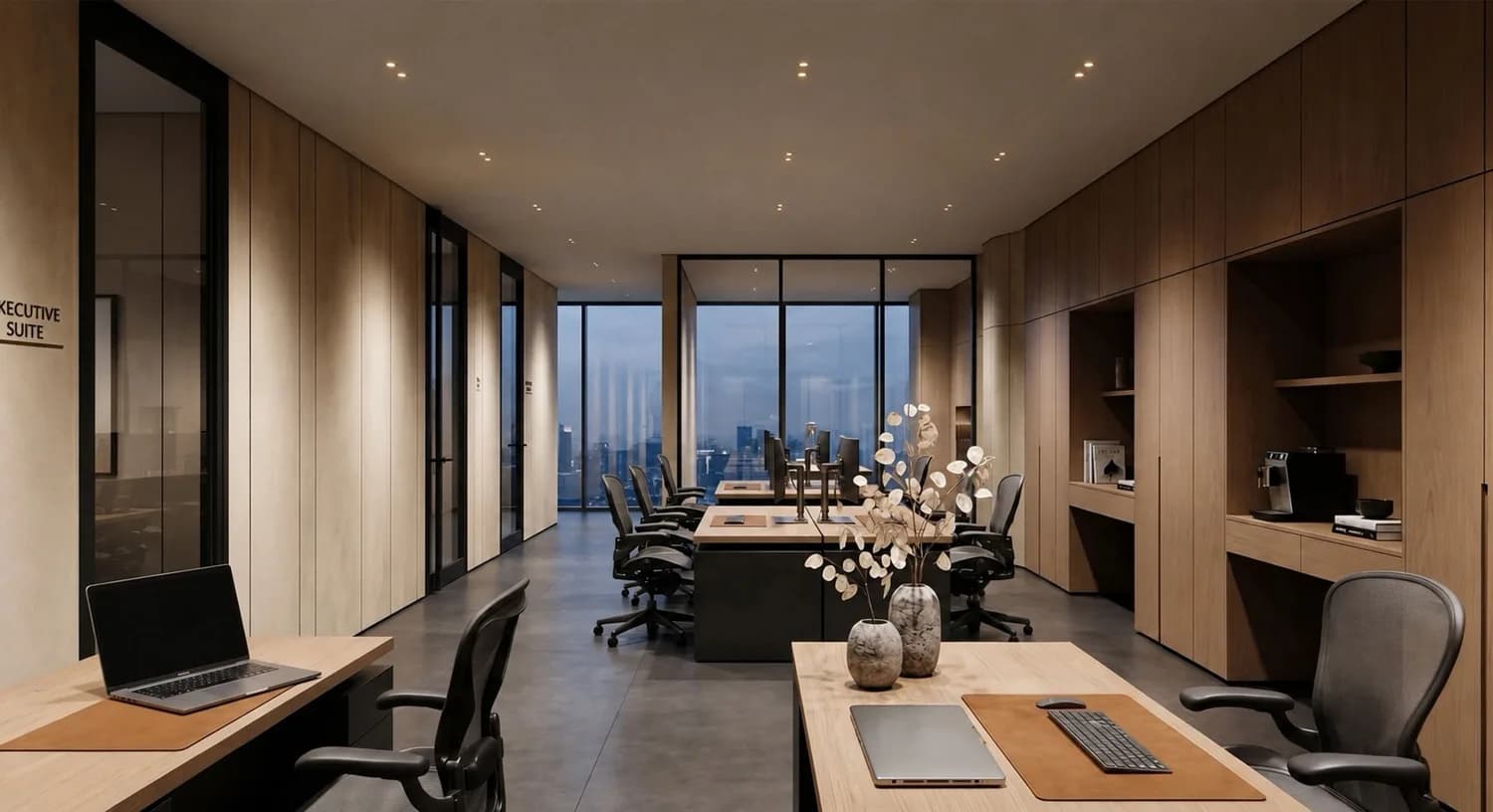 Illustrative private office fit-out at 24 HC