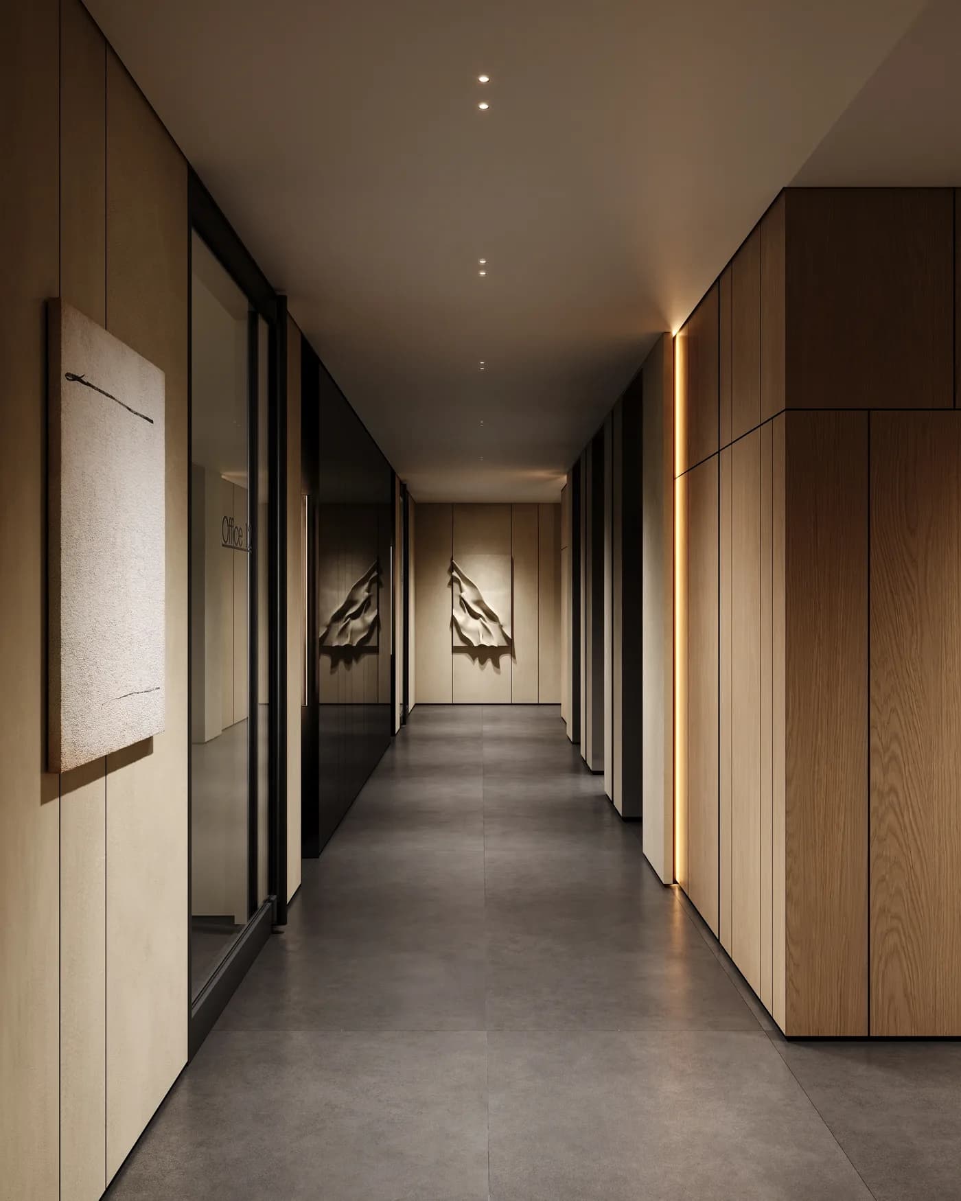 Office floor corridor at 24 HC